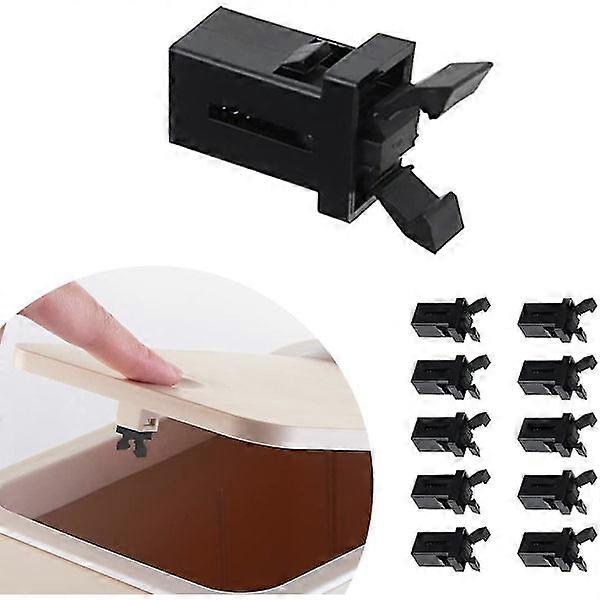 Plastic Replacement Latches, 10 Pieces Plastic Trash Can Self-Locking Latch Switch Replacement Socket Black