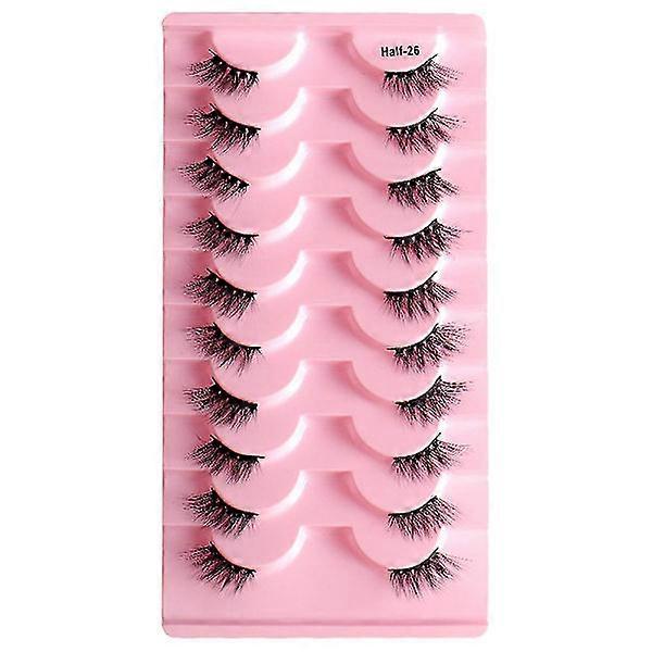 Natural Half Lashes Short Thin Artificial Mink Lashes False Eyelashes 10 Pairs