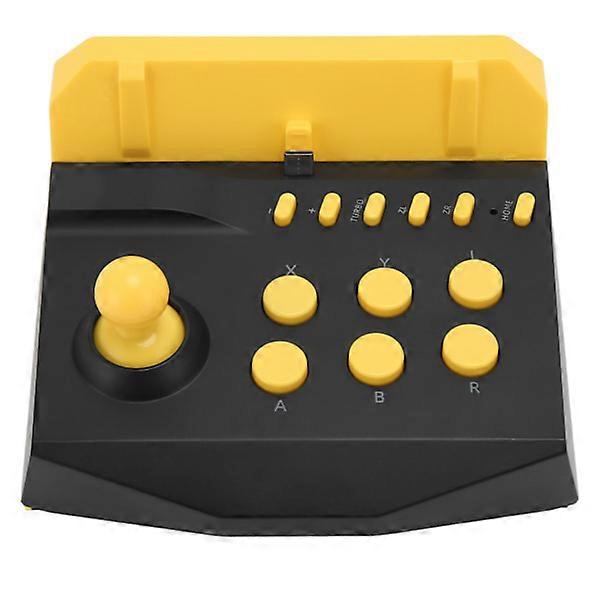 Arcade Game Joystick Plug and Play Fight Stick Controller con funzione Burst per Switch Lite Nero Giallo