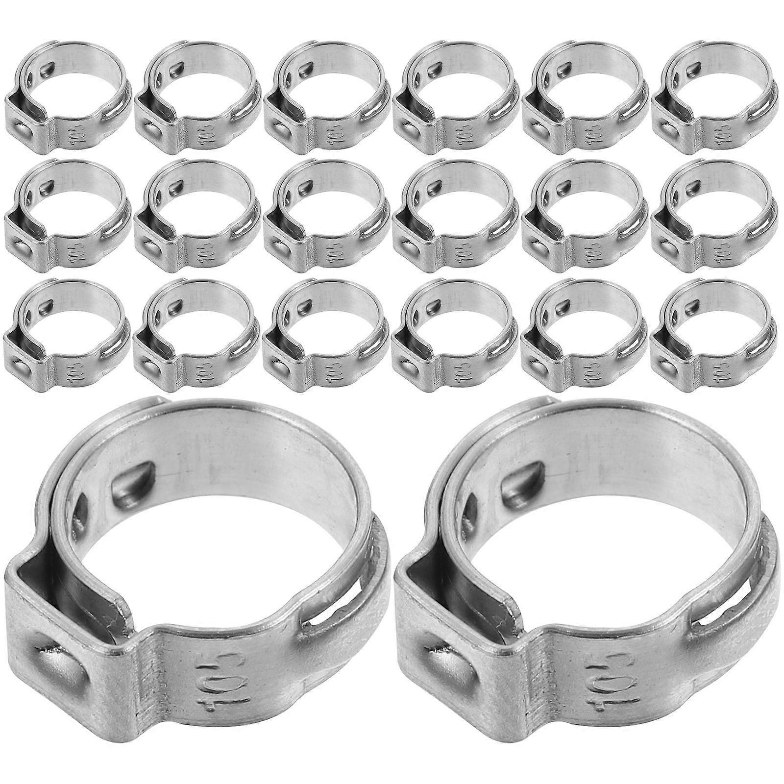 Pipe Support Clamp Hose Pipe Clips For Wall DIY Users 304 Stainless Steel Technology Airtight Connection 20Pcs