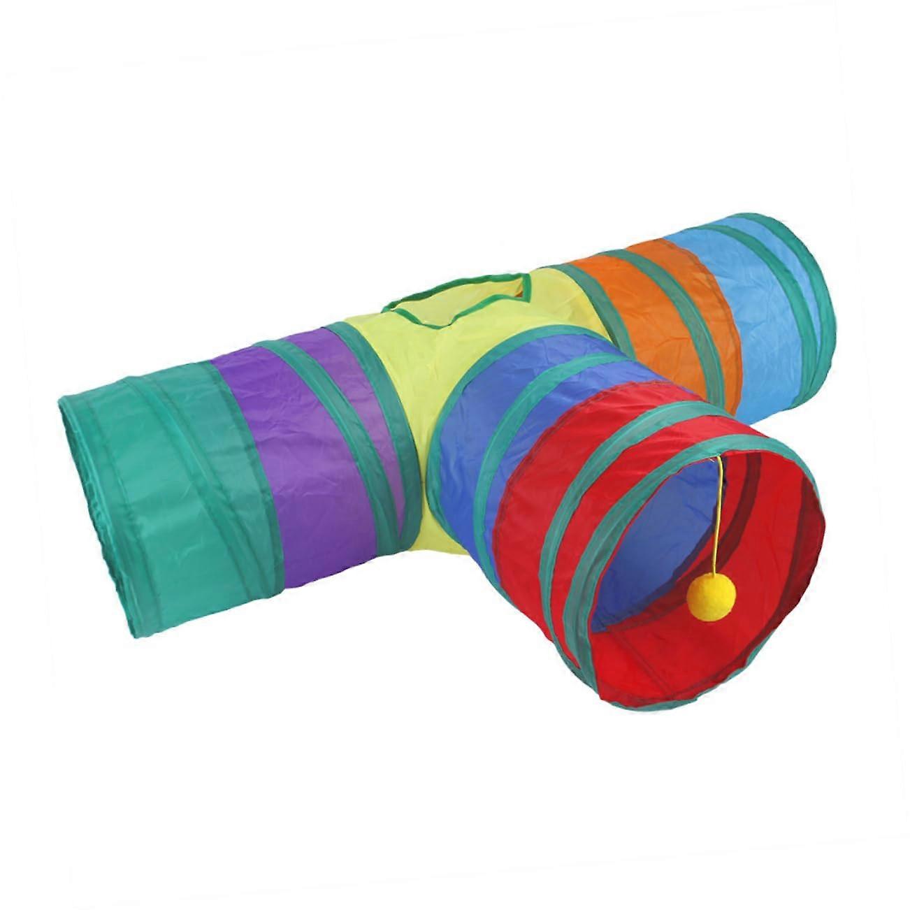 Pack of 1 Paper Cat Rattle Tunnel for Stimulating Indoor Large Tent Curling Cat Tunnel Pet Cat Tunnel Cat Play Tunnel Polyester Cotton Colourful