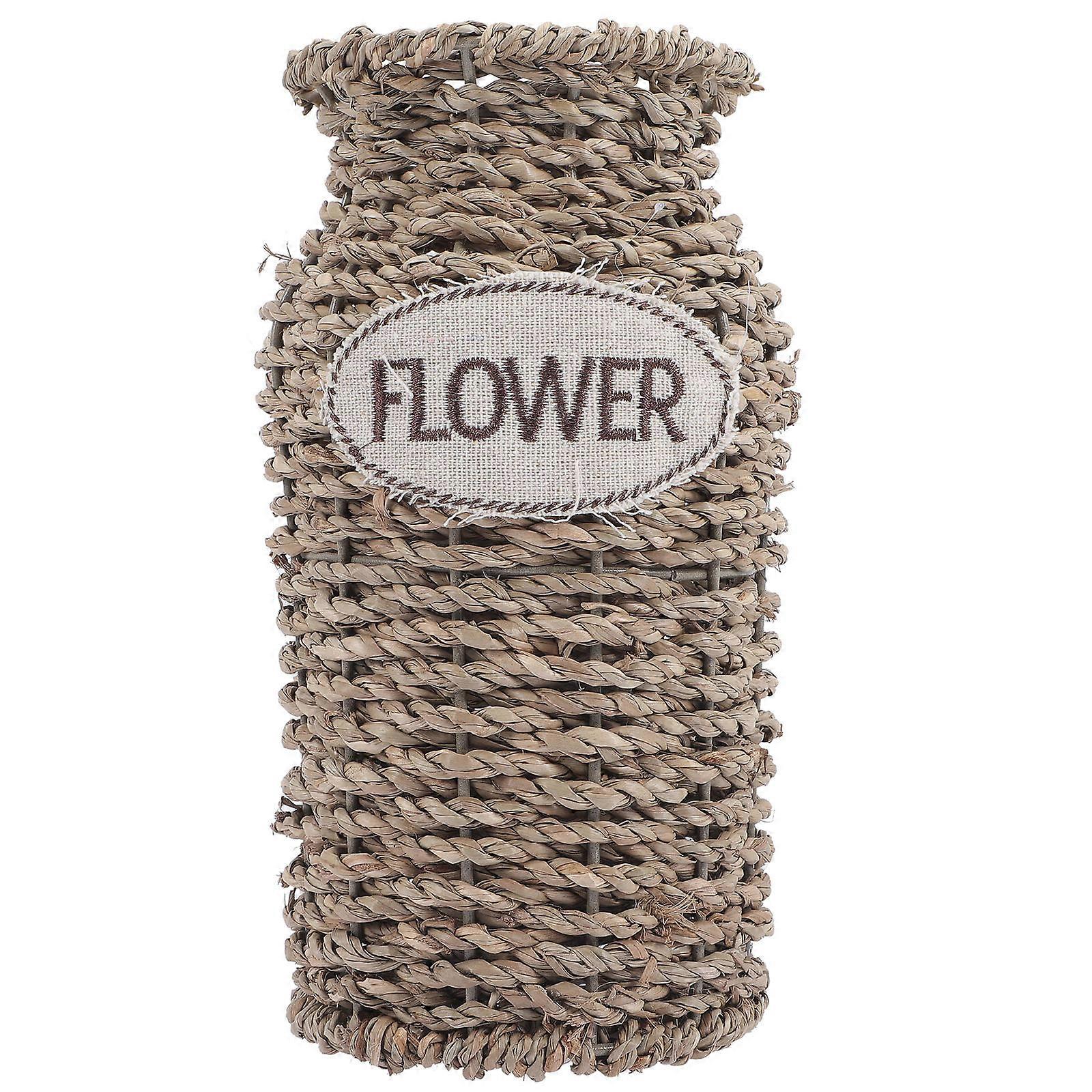 Straw Woven vase for Home Multi Color Safe and Decorative Flower Container 7.5 Inches