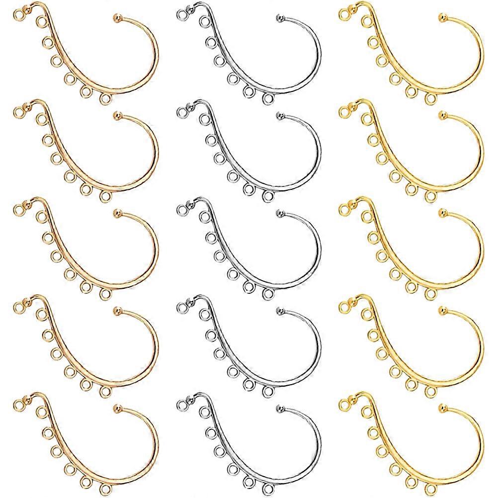 DIY Earring Hooks Assorted Color Alloy Jewelry Findings for Crafting Projects 15pcs