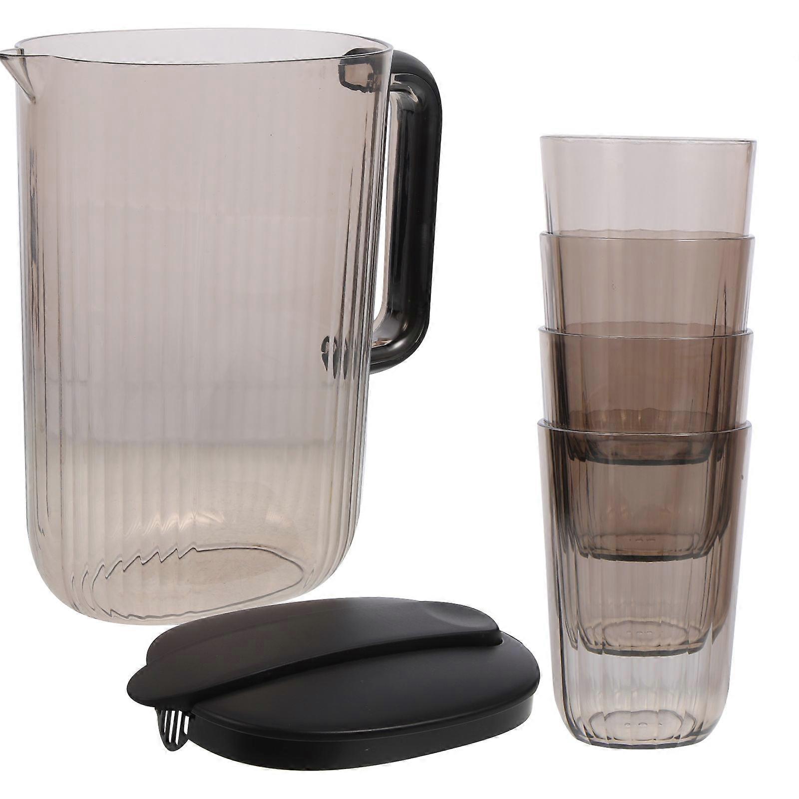 Portable Cold Water Jug with Cup for Storage Made of PP Grey Color 1.5L Capacity