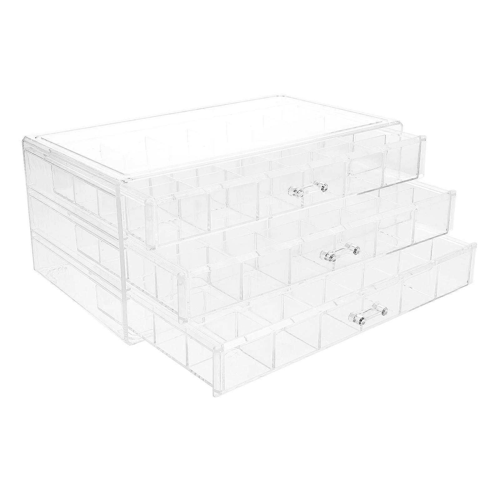 Transparent Jewelry Storage Box with Compartments for Home PP Material Craftsmanship Practical 3layers