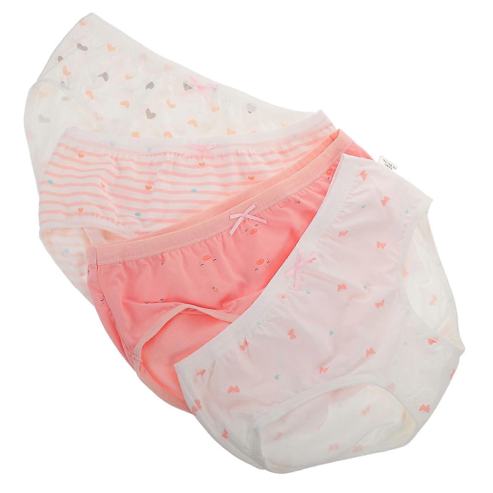 4pcs Cotton Briefs Soft Underwear with Fun Patterns, Secure Waistband, Comfortable & Breathable for Active Wear