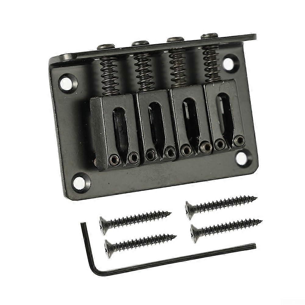 Slim Design Chrome 4String Guitar Bridge String Retainer Suitable for Box Guitars and Ukuleles (Black)