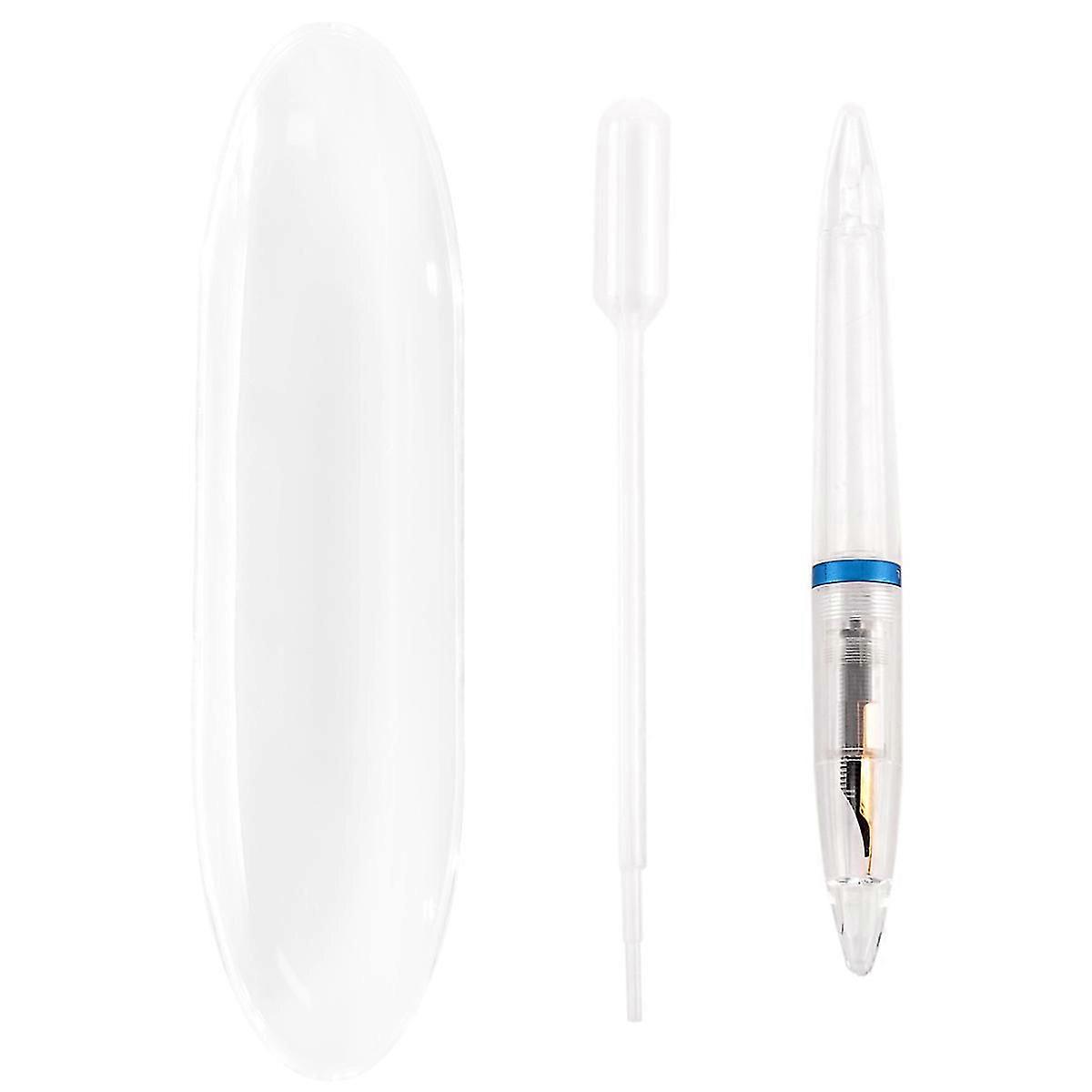 0.5mm Nib Fountain Pen with Eyedropper Transparent Pens Blue