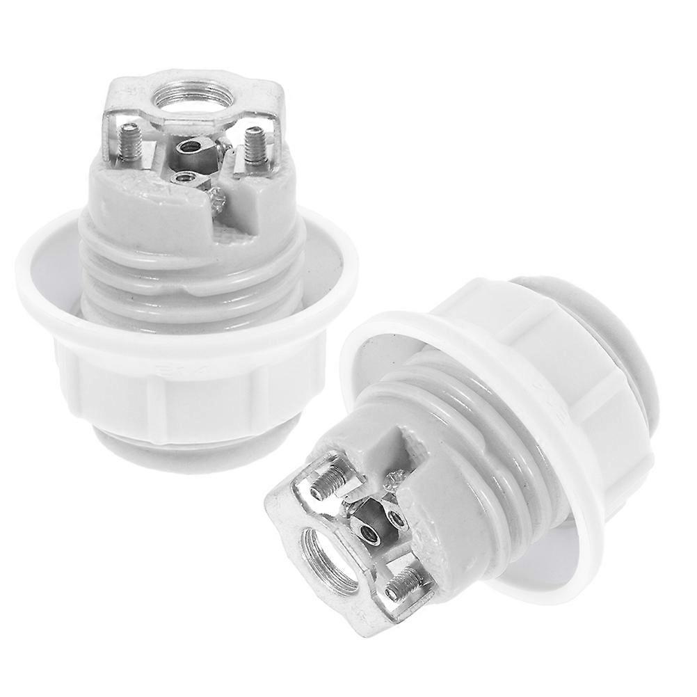Versatile Lighting Socket Replacement 2Pcs White Round Ceramic Socket Ideal For Repair Work And Upgrading Home Lighting Aesthetic Design