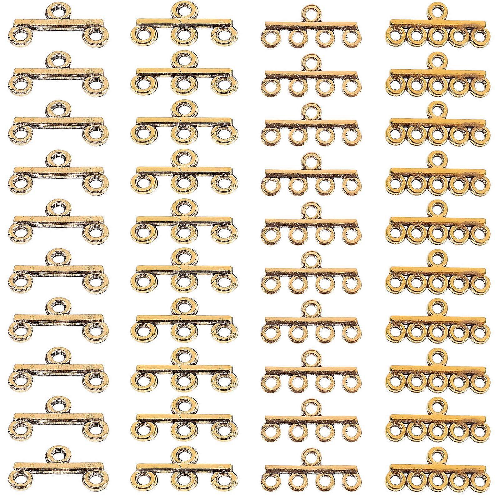 40PCS DIY Jewelry Making Clasps Durable Alloy Connectors for Bracelets Necklaces – Double Triple Quadruple Quintuple Row Link Accessories for