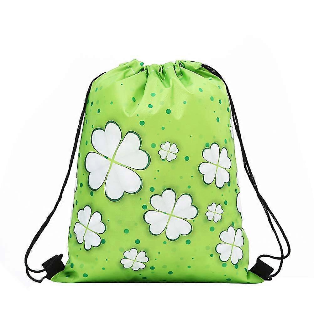 Patricks Day Festival Storage Bag Four Leaf Design Ideal For Children Party Favors 1Pack