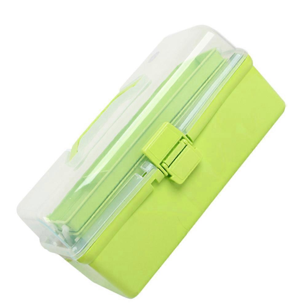Art Supply Storage Box Rectangular Multi-Functional Case For Home Organization Daily Use 30.5x18x15cm Green 1Pcs
