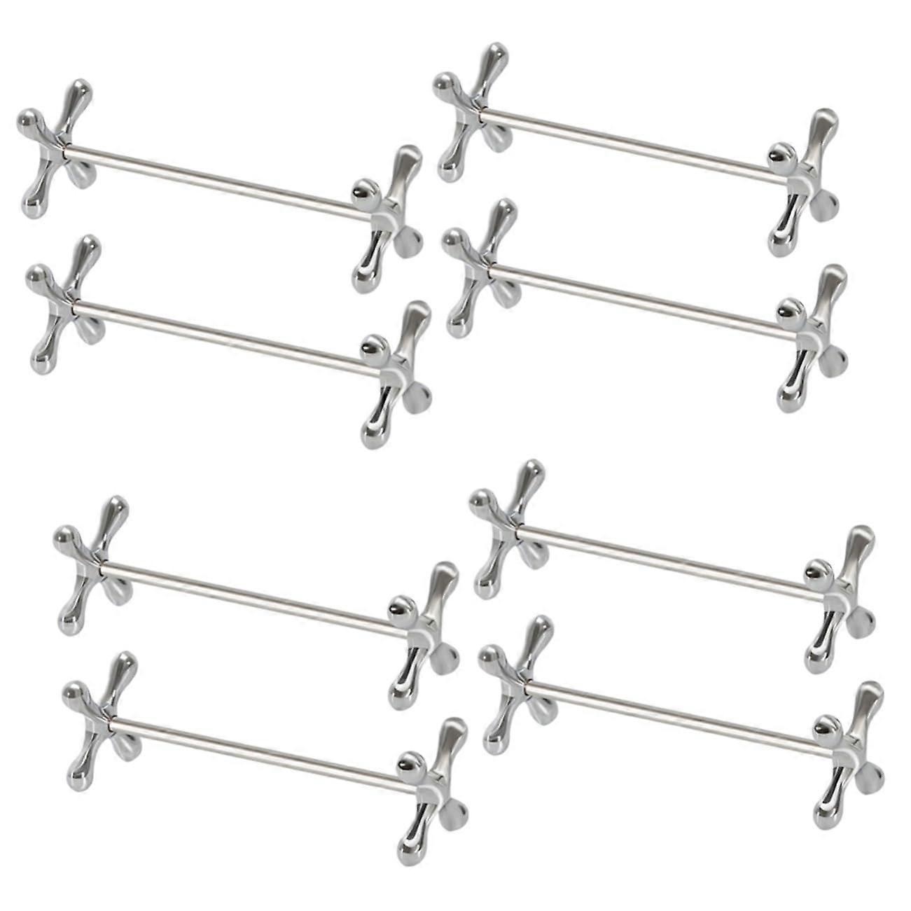 Chopstick Rest Utensil Holder 4 Sets Silver Zinc Alloy 8 Pieces Dish Rack Compatible Reusable