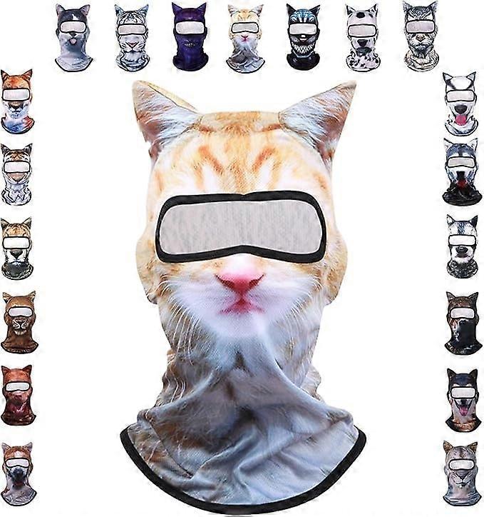 3D Cat Ski Masks For Men, One Size, Soft Fabric, Winter Face Mask With Ears, For Music Festivals And Skiing, Halloween