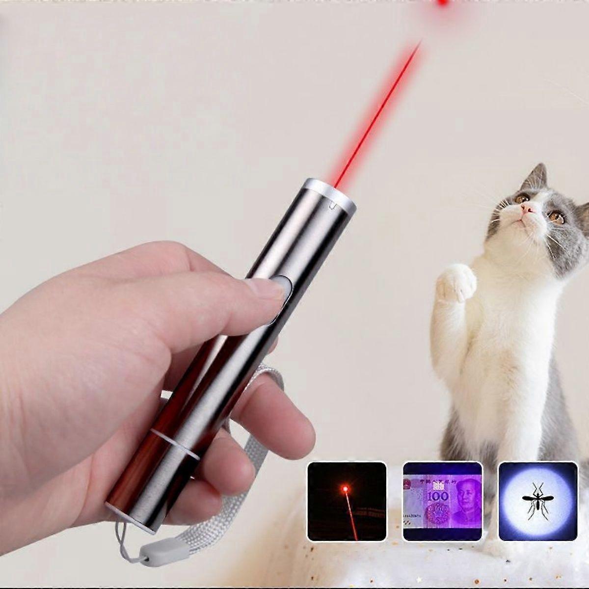 Usb Rechargeable Pet Toys Cat Training Laser Pointer With Led Flashlight -HK728