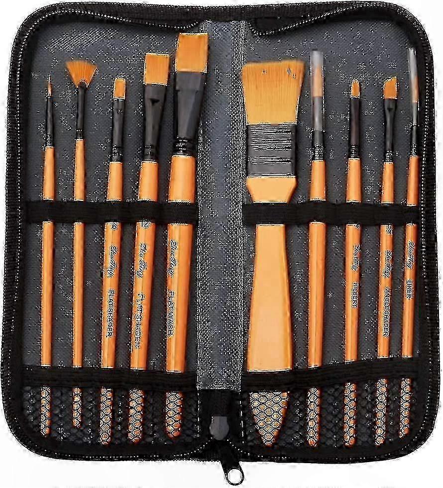 Artistic Paintbrush Collection - 10-osainen lompakkosetti luoviin projekteihin
