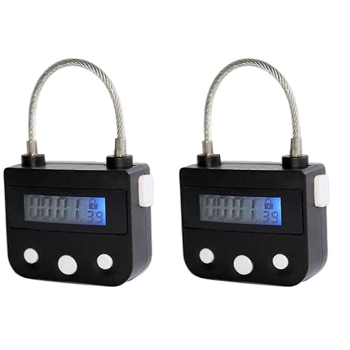 Metal Timer Lock USB LCD Display Metal Electronic Rechargeable Timer Multi-Function Padlock