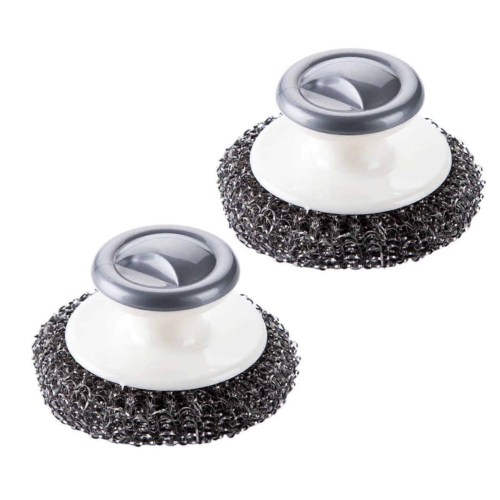 Stainless Steel Peeling Tool Set - 2 Pack Wool Brush Cleaning Tools for Kitchen and Bathroom Use