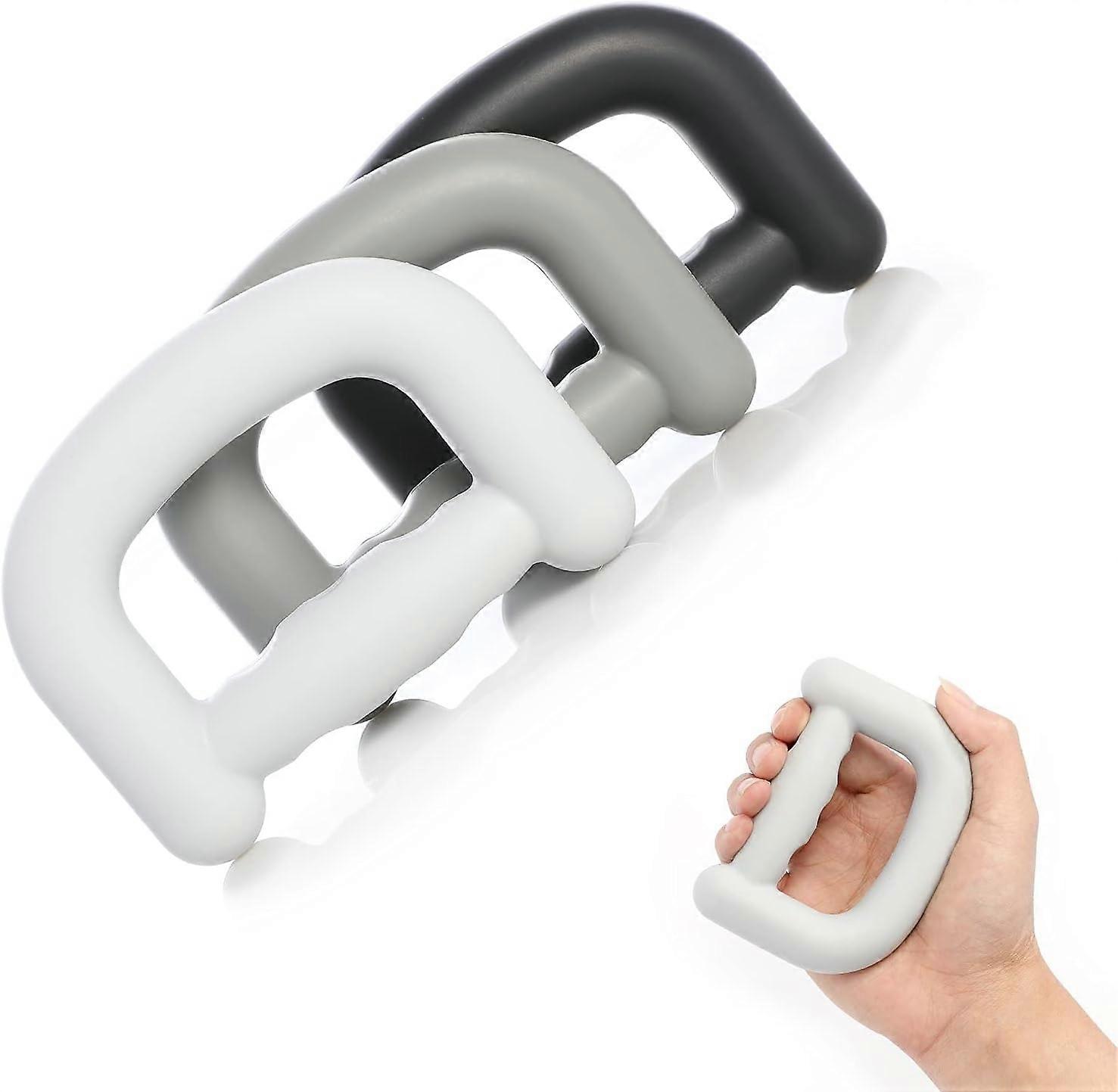 Ensemble d’exerciseur de main en forme de D, force de préhension à 3 niveaux, renforcement de la poignée de main, force de préhension en silicone Tr