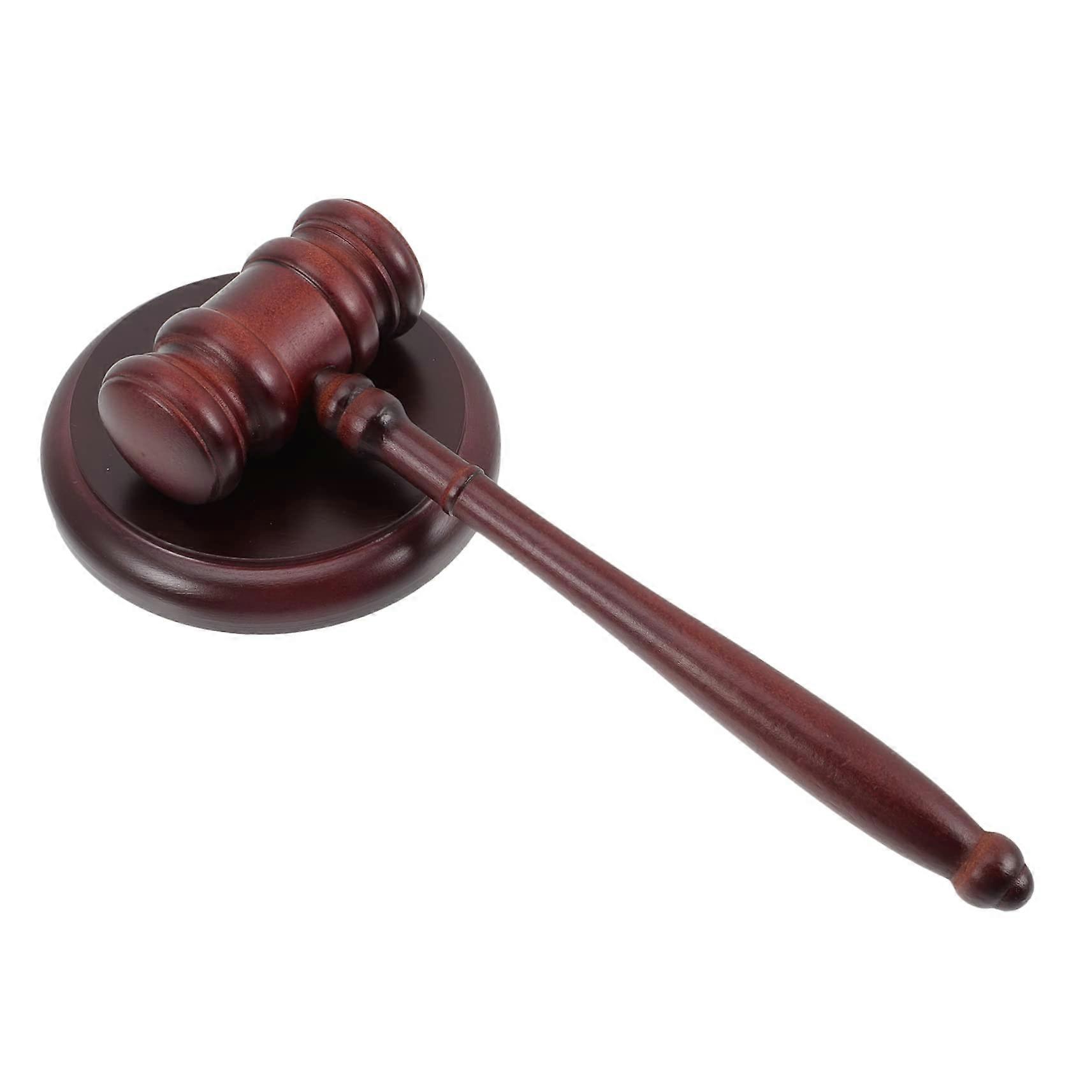 1 Wooden Judge Gavel with Base, Auction Hammer for Lawyers and Judges, Handcrafted Court and Decorative Hammer, Clear, Durable, and Elegant