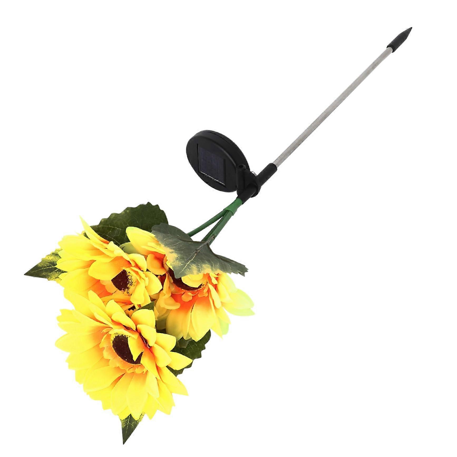 Solar Lights Sunflower LED Solar Powered Garden Light With Realistic Flower Motif Warm White For Terrace And Yard