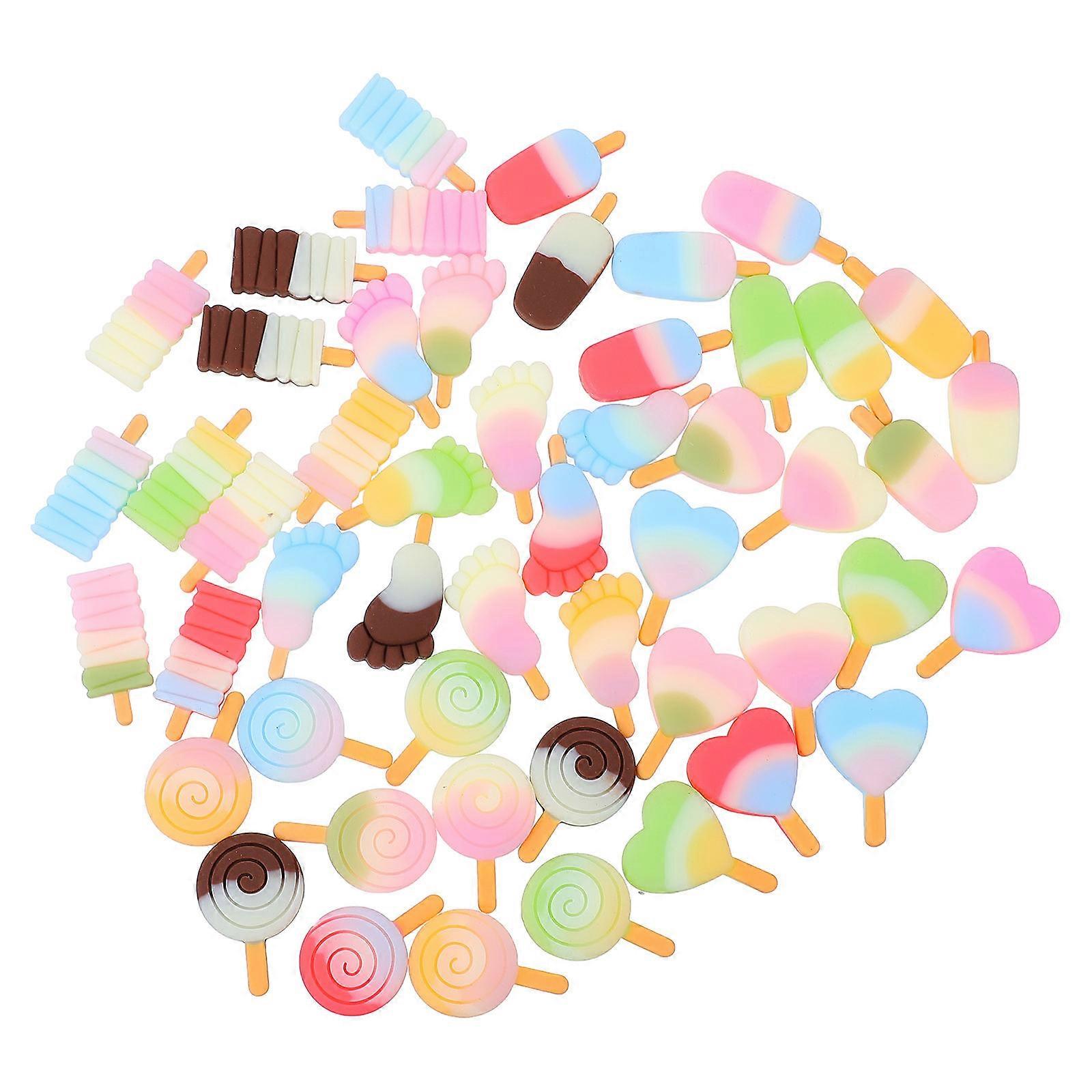 Assorted Color Fake Ice Cream Accessories For DIY Projects Mobile Phone Case 50Pcs