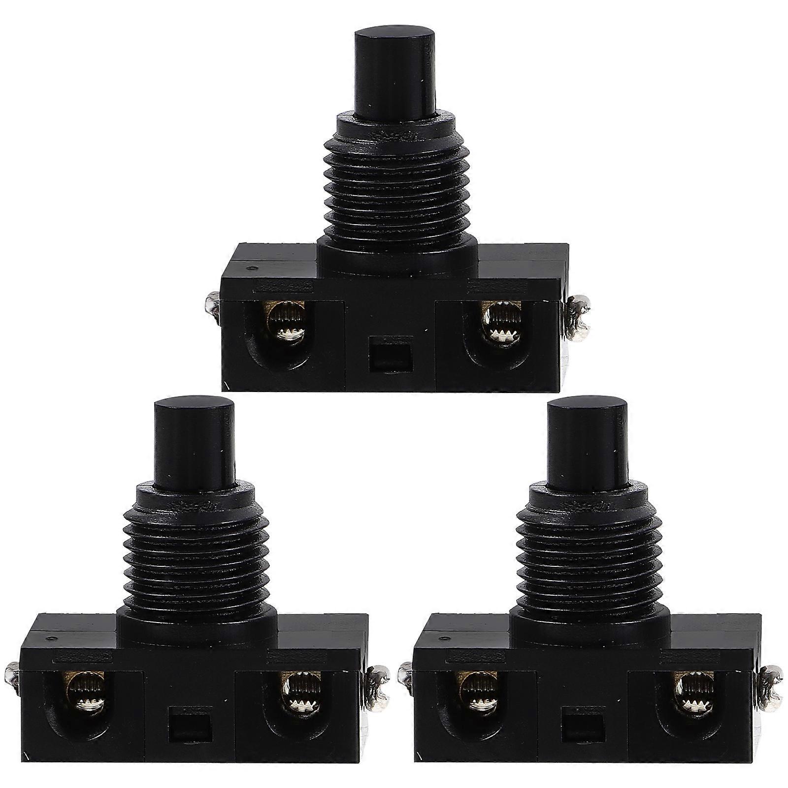 3pcs Black Momentary Push Button Switches with Self Reset Foot Pedal for Household Electrical Equipment and DIY Projects