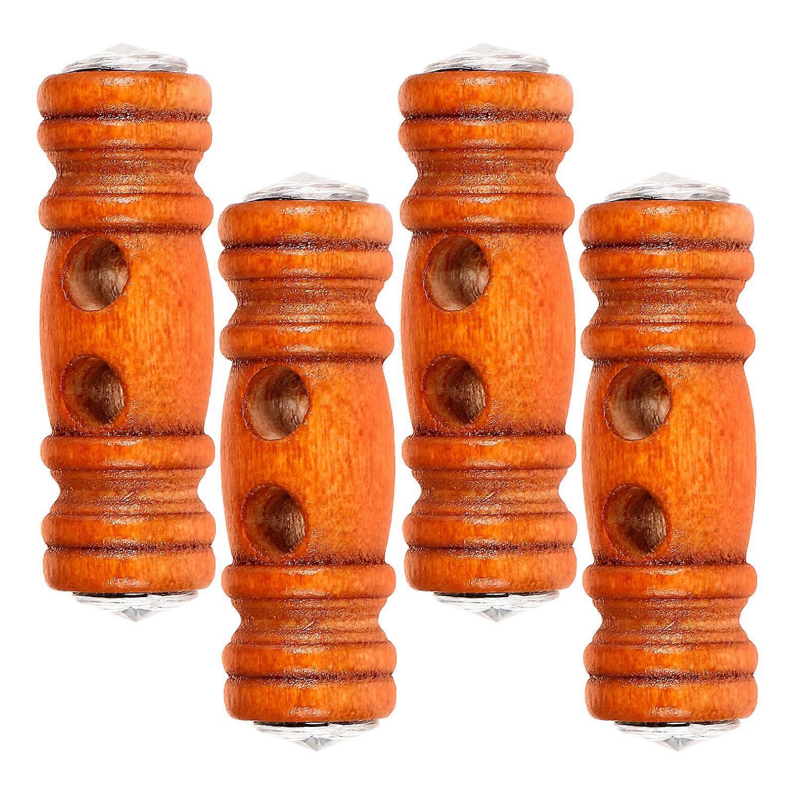 Decorative Horn Buttons 4Pcs Olive Shape DIY Craft Projects For Outerwear Chocolate Color Enhance Style