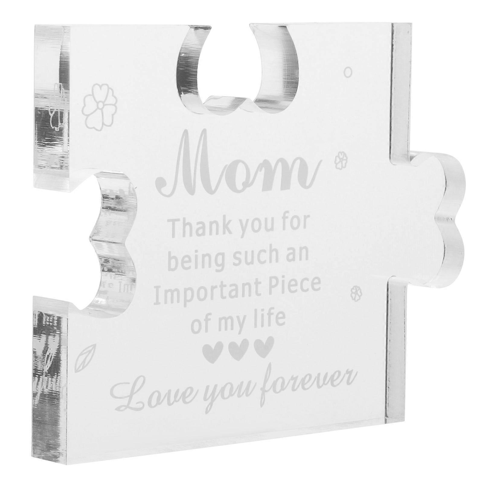 Elegant Acrylic Puzzle Ornament for Mother's Day – Lightweight Home Decor Sign for Birthdays and Special Occasions