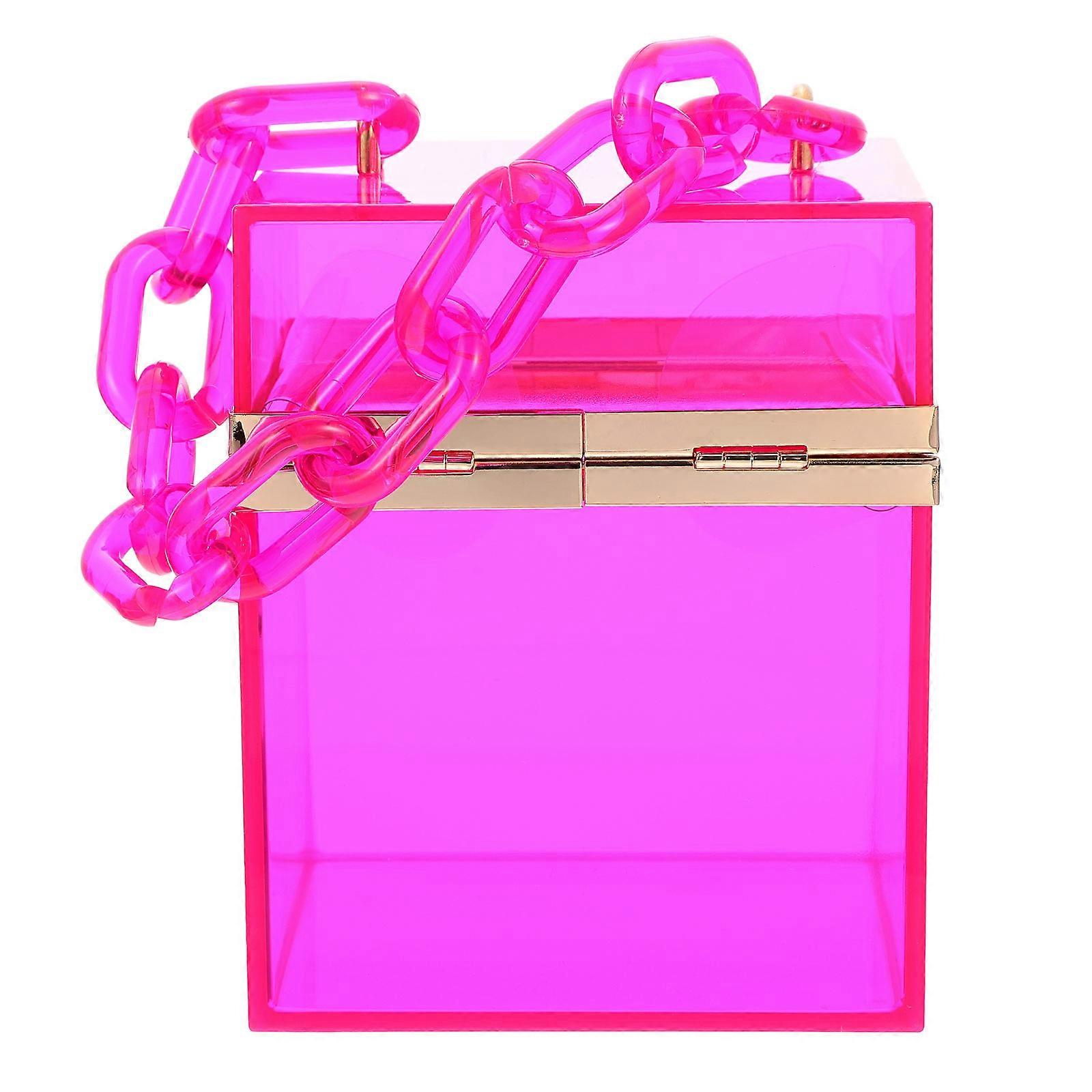 Rosy Acrylic Transparent Shoulder Bag for Storage with Large Capacity Ideal for Daily Use Shopping and More
