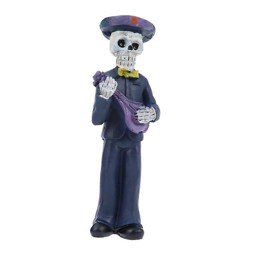 Resin Craft Skeleton Model For Halloween And Home Decoration With Workmanship In Dark Blue 1Pc