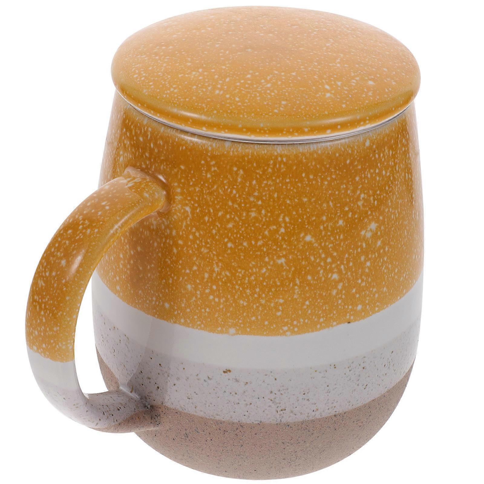 Ceramic Tea Mug with Strainer – Multi Use Handheld Cup for Home, Office, or Café – Ideal for Tea, Milk, Water, and Juice