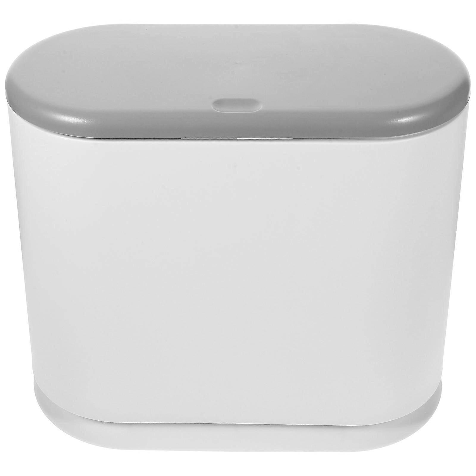 Stylish Plastic Trash Bin With Lid For Craft Room Home Use 30.5X27cm Odor Isolation 1Set