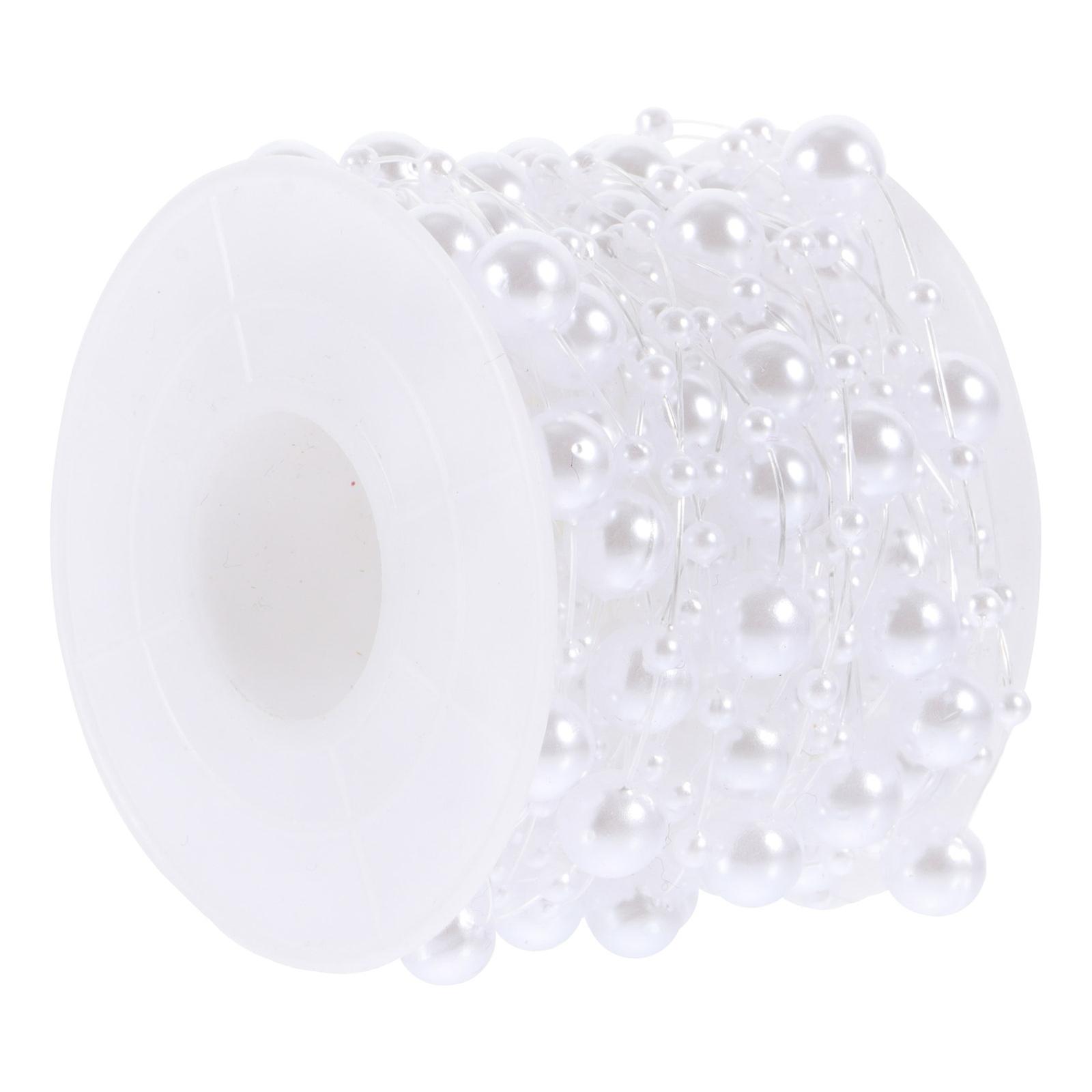 Decorative Plastic Pearl Beads String For Christmas Tree Weddings 10m-Length 1 Roll