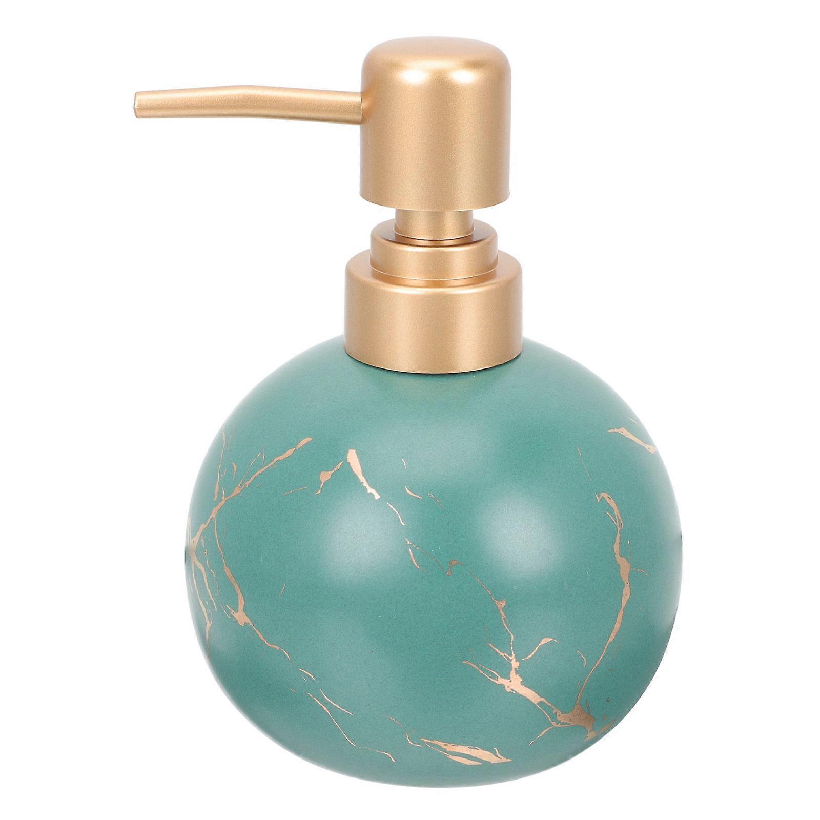Ceramic Lotion Bottle With Pump Functional Storage Solution For Home Use Dark Green 1Pcs