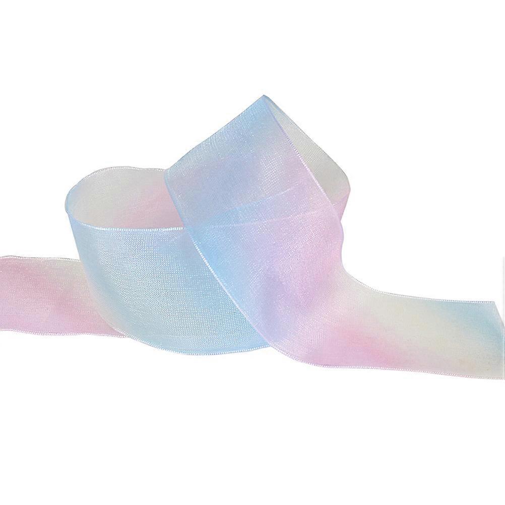 Rainbow Printed Ribbon Chiffon DIY Decoration Material with 6Pcs Gradient Colors