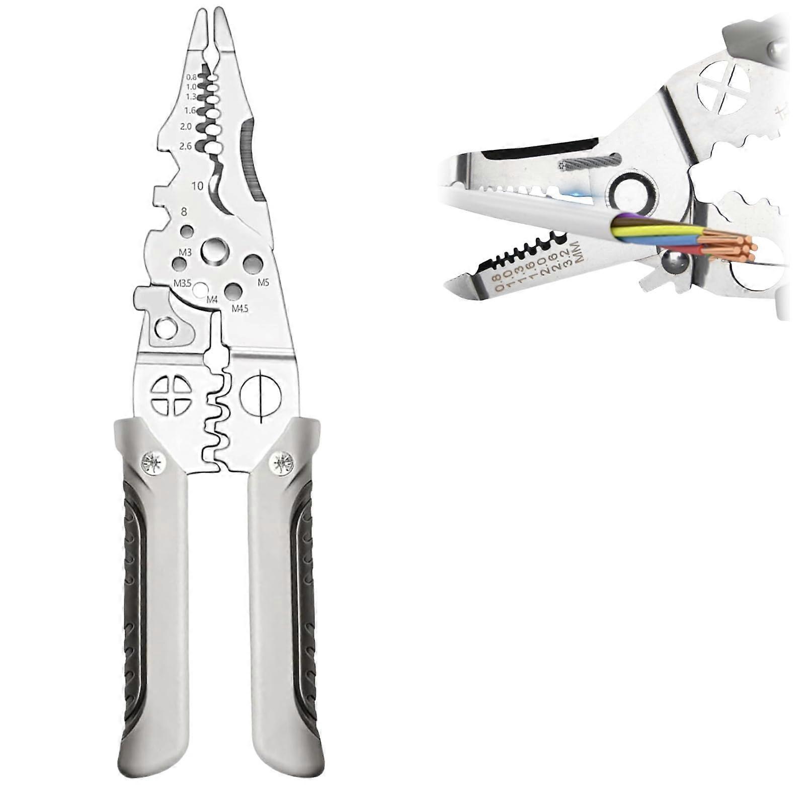 Multifunctional Wire Stripping Tool, Electric Wire Cutter, Heavy-Duty Cable Stripper with Adjustable Blades