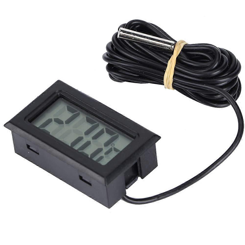 Aquarium Thermometer with Probe, Digital LCD Display, for Vehicles, Reptiles, Terrarium