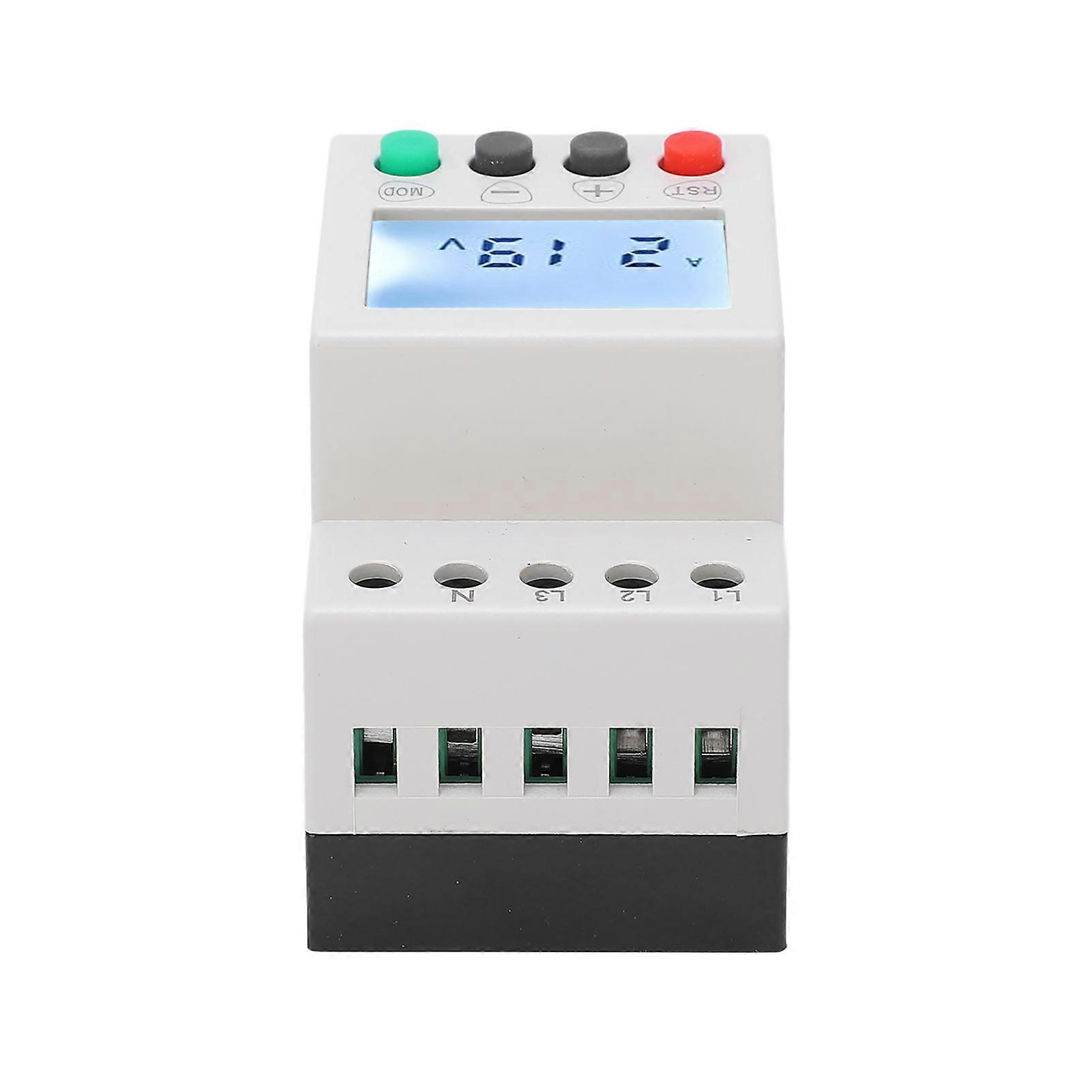 LCD 3 Phase 4 Wire Voltage Monitoring Relay Undervoltage Overvoltage Protection Relay 115‑277VAC 