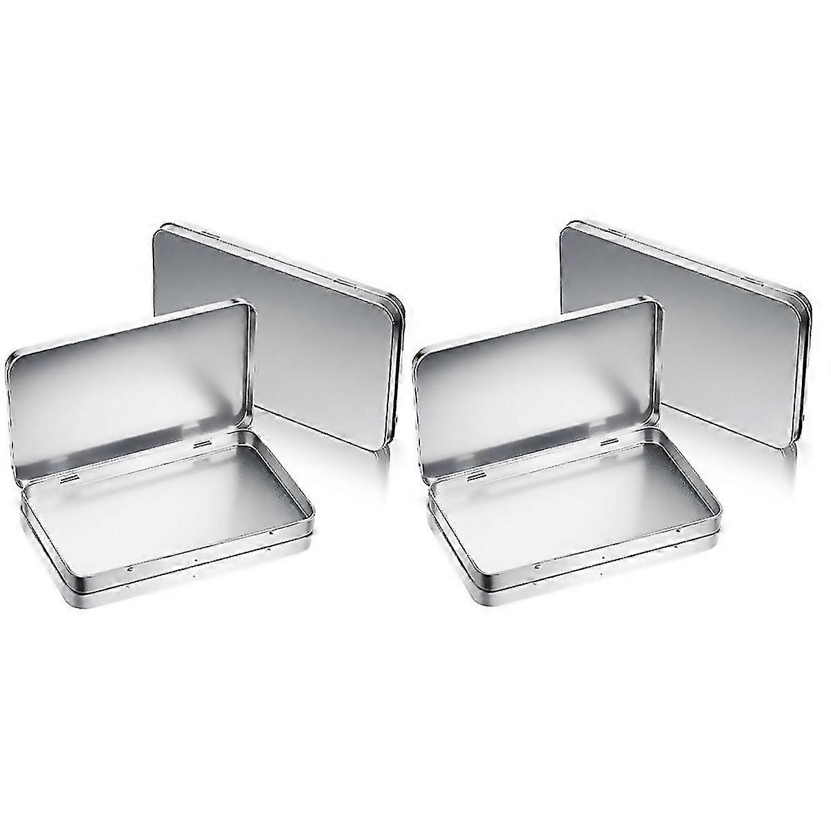 For rectangular metal tin box with lid metal hinged lid4pcs