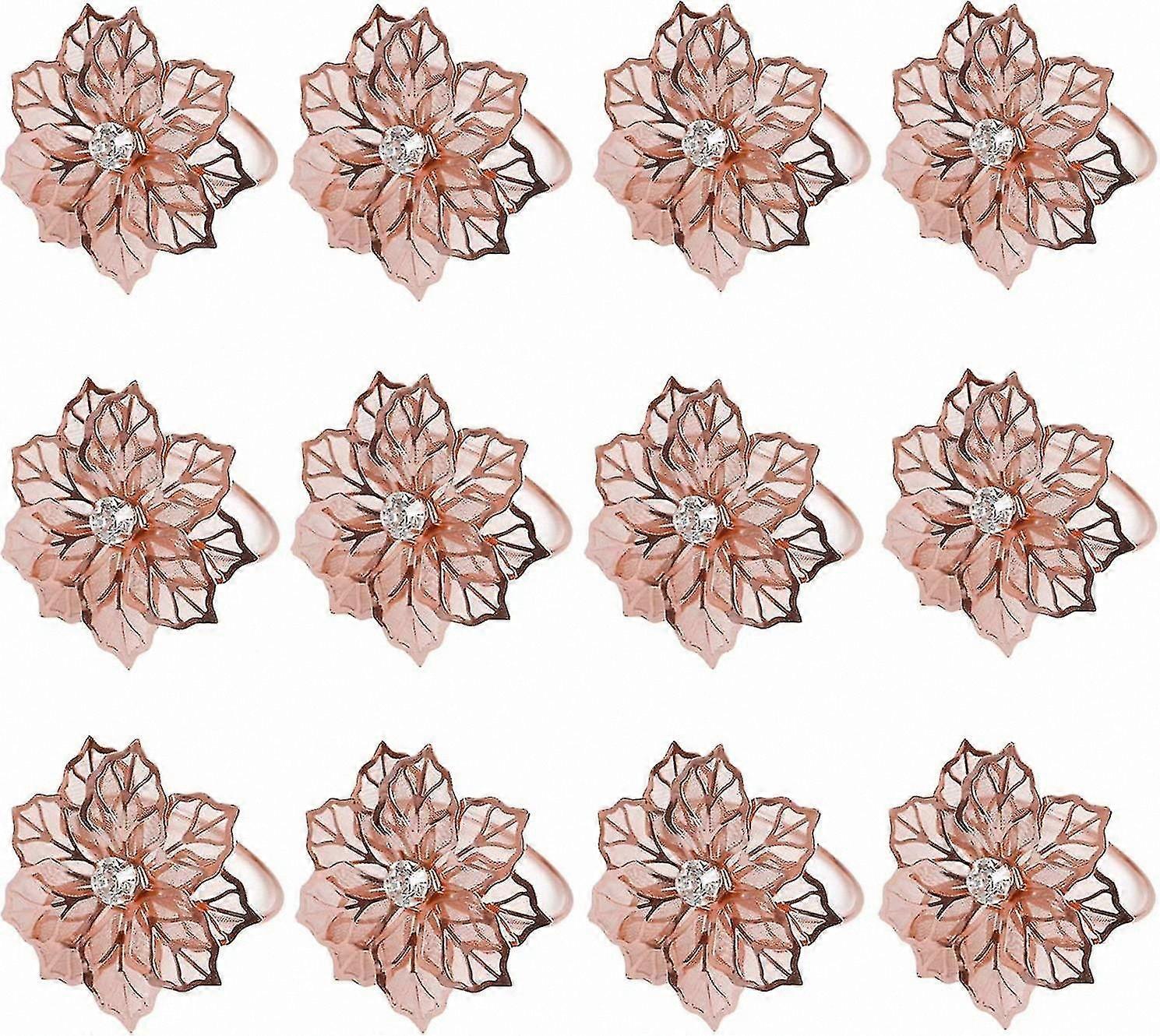 24-Pack Decorative Napkin Rings with Intricate Floral Design for Elegant Table Settings