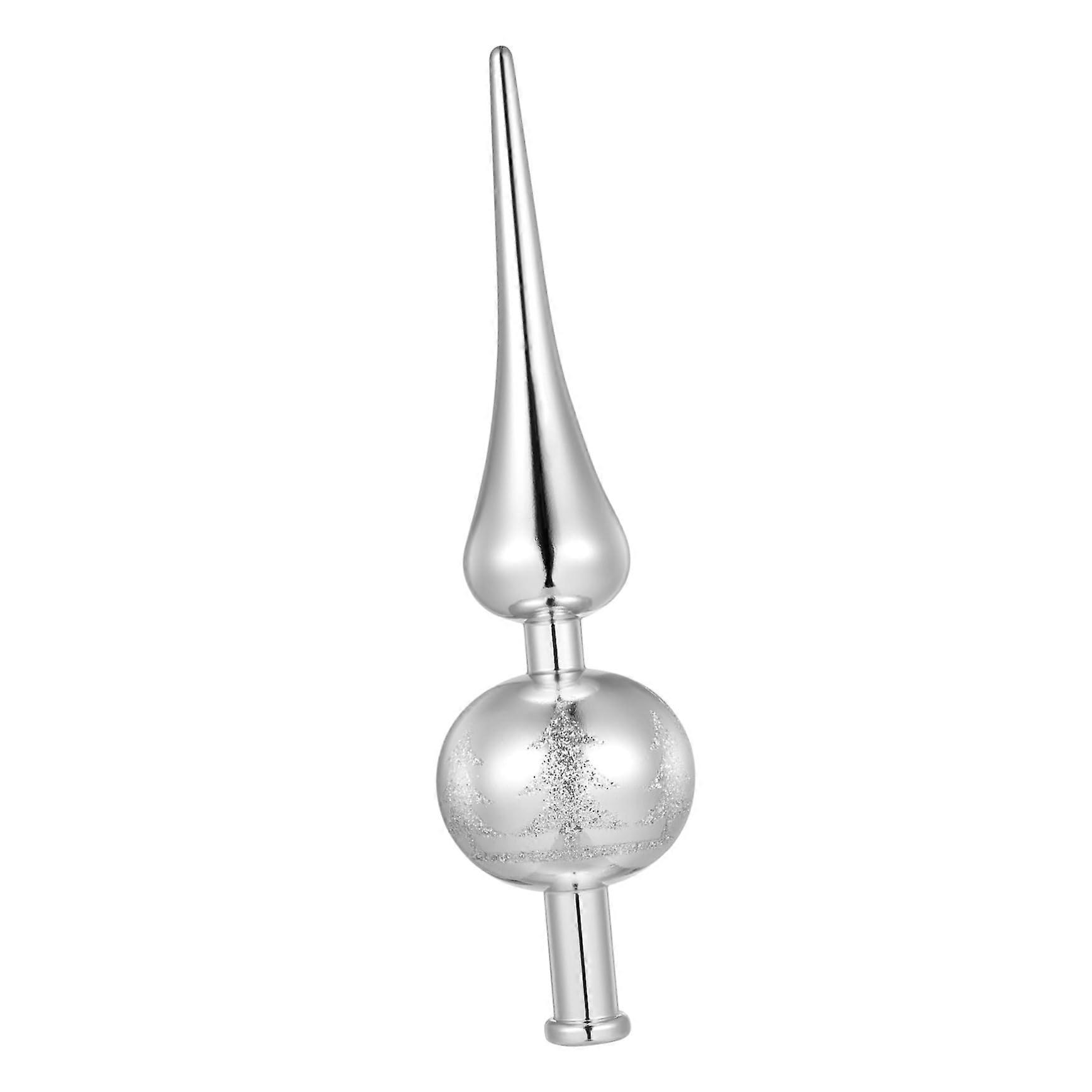 Festive Christmas Tree Topper Ornament Silver Sequins Easy Placement for Xmas Home Decor and Tree Lighting