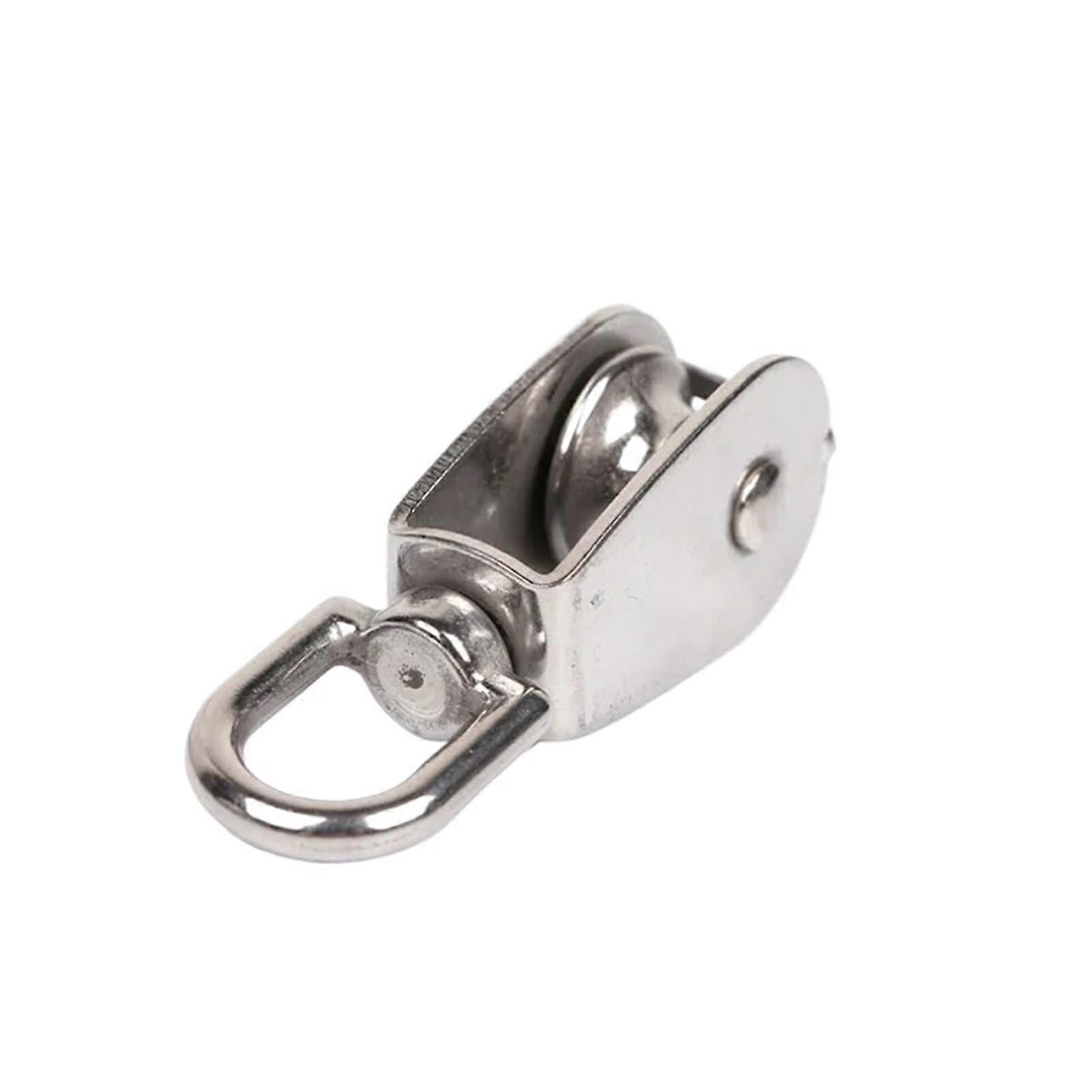 Track Roller Pulley Block Stainless Steel Traction Wheel Heavy Duty Single Double Swivel Lifting Rope Pulley Wheel(SingleWheel)