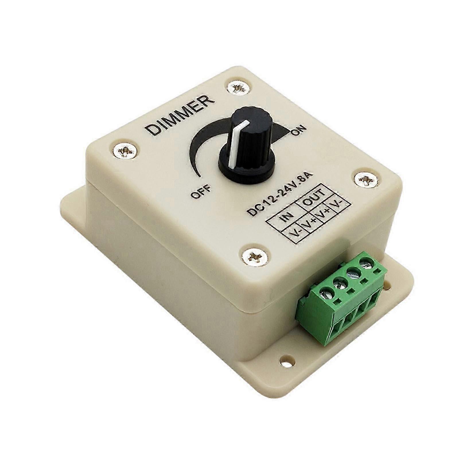 LED Stepless Dimming Switch for DC 12-24V 8A Rotary Knob Dimmer LED Brightness