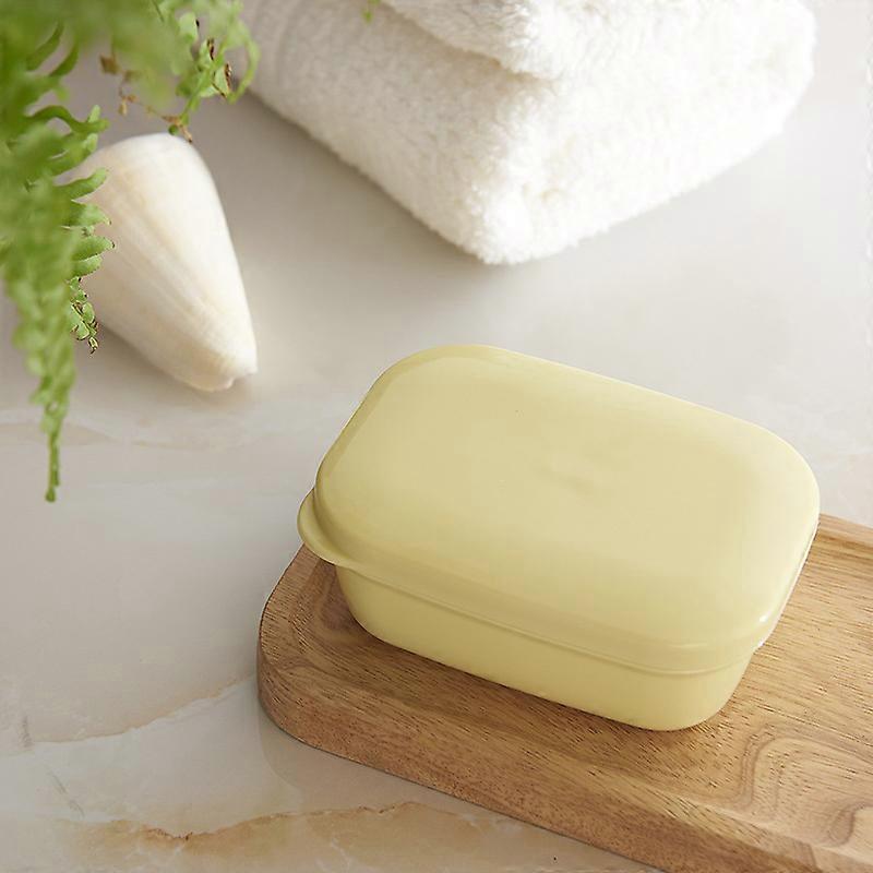 Leakproof Soap Dish with Lid Draining Layer, Shatterproof