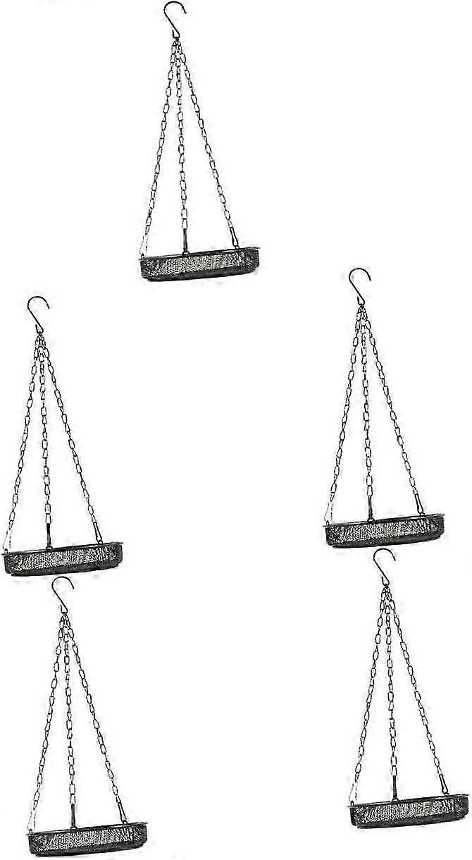 5stk fuglefoder hængende platforme, vandafvisende stålbakker til fuglefoder