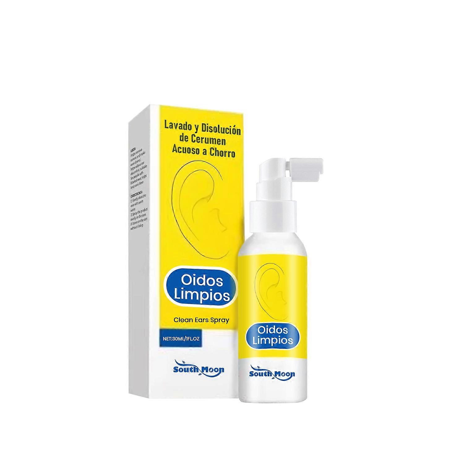 1-6x SOUTH MOON Clean Ear Spray 30ml Fast-Acting Ear Wax Removal Spray for Soothing Discomfort