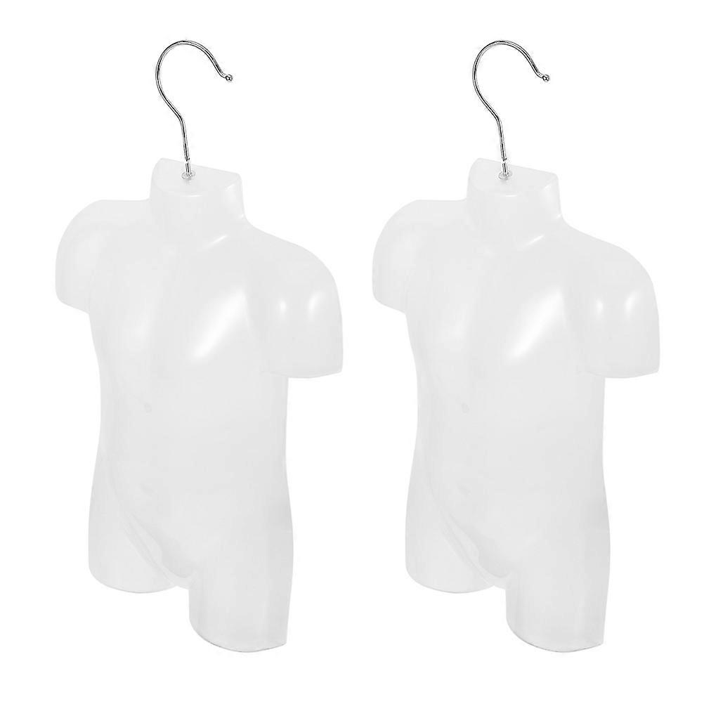 White Plastic Kids Clothing Mannequin with Space-Saving Design for Display Use 2 Pcs
