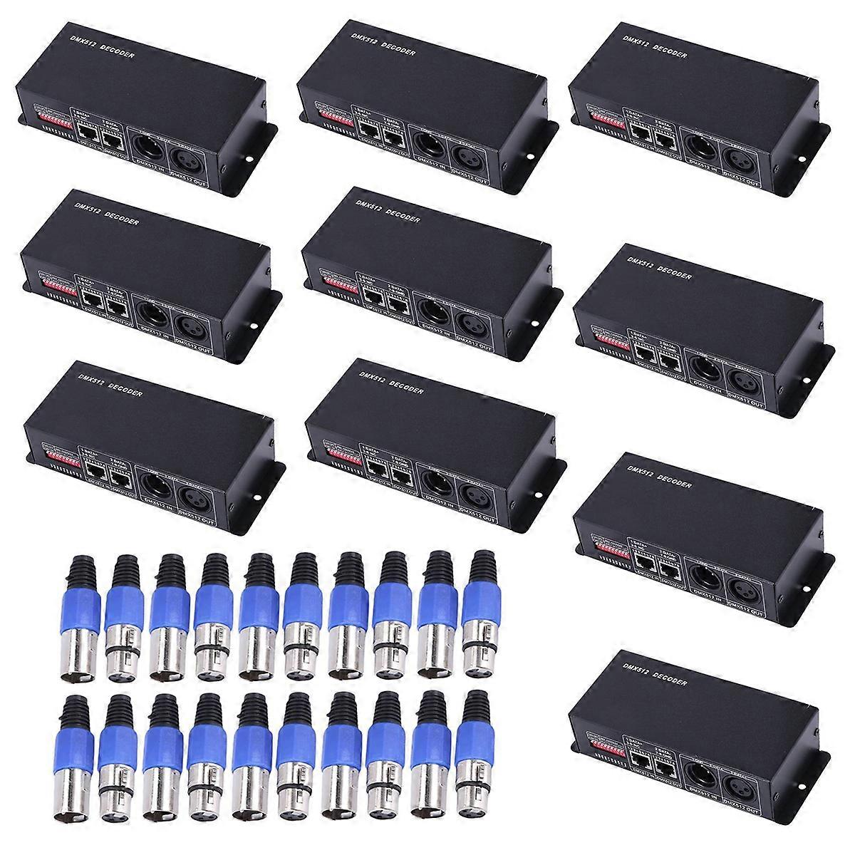 10X 512 4CH X 8A Decoder LED Controller 4 Channel Driver RGBW LED Tape DC 12V - 24V