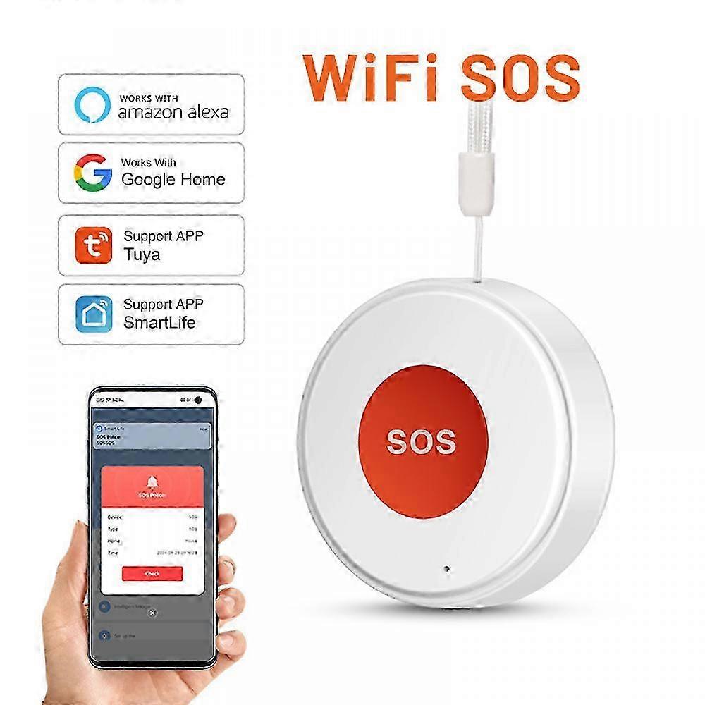Mini Tuya WIFI Waterproof Emergency Panic Sensor with SOS Button for Elderly Use